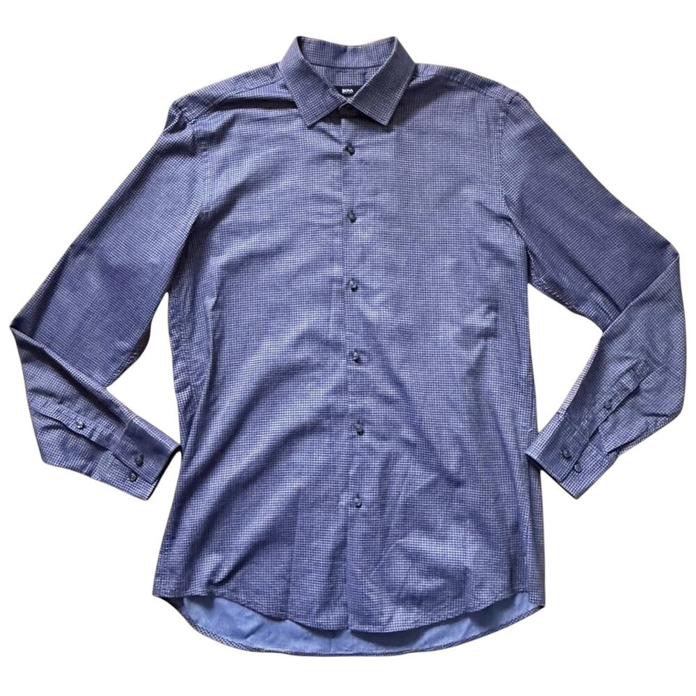 Hugo Boss Blue/Brown Shirt | Size 16.5